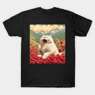 Berrylicious Retro Whiskers: Kitschy Cats and Sweet Berries T-Shirt